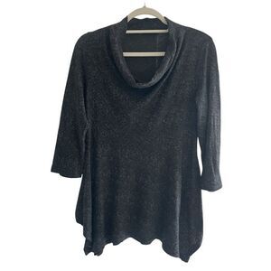 Cut loose Black Cowl Neck Swing Tunic Top Women’s Sz Small Cotton Blend Casual
